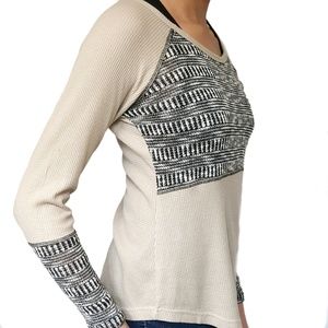 Nordstrom Elodie Waffle Top w/Embellished sleeves